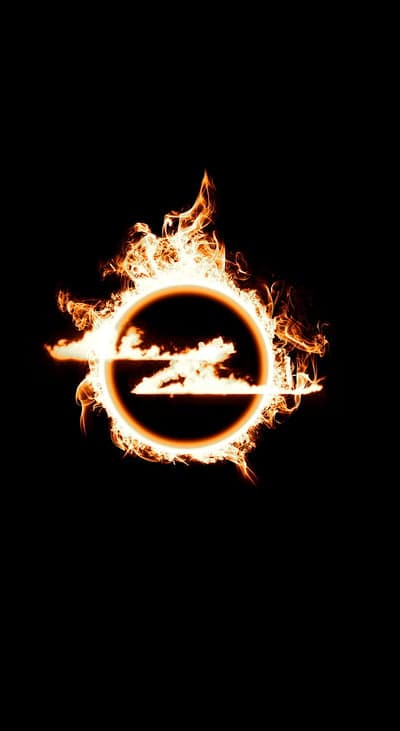 Glowing Solar Ring Mobile Wallpaper with Mystical Emblem