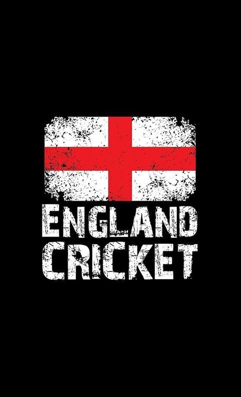 St George's Cross flag with a weathered texture and England Cricket text centered on a solid black background.