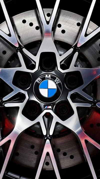 BMW M Performance Wheel and Brake Rotor Mobile Background