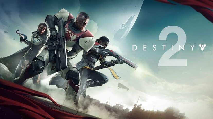 Three armored sci-fi guardians charging with guns against a cinematic sky and planetary backdrop.
