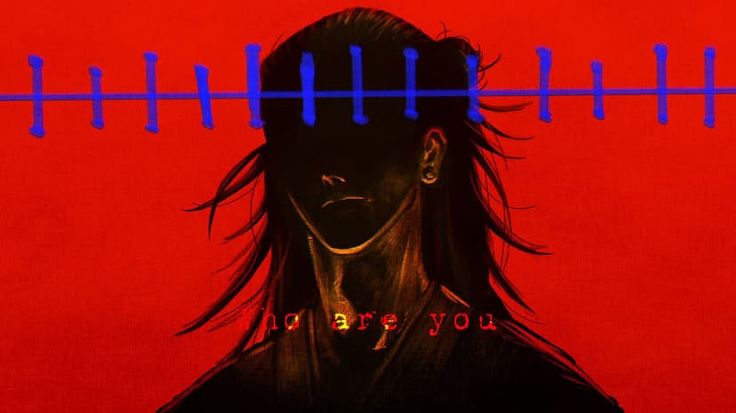 Suguru Geto and Kenjaku stand side-by-side in high-resolution anime style with sharp outlines and dramatic shadows.