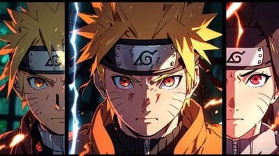 Team 7 Shinobi Trio Battle Stance Phone Wallpaper