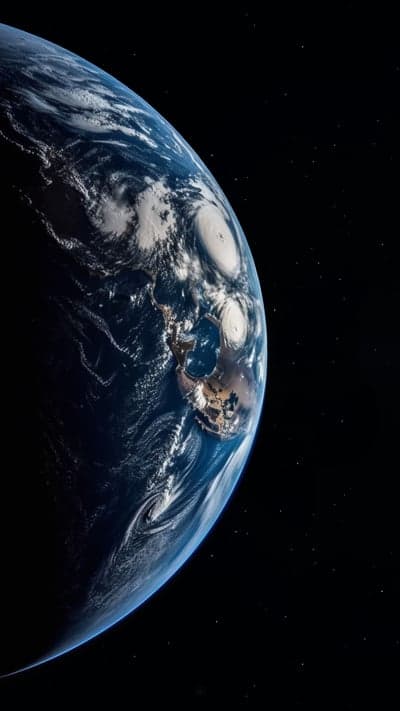 Earth from Space with Hurricanes Visible