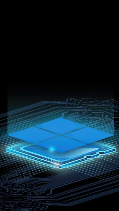 Futuristic Blue CPU Microchip Circuit Board