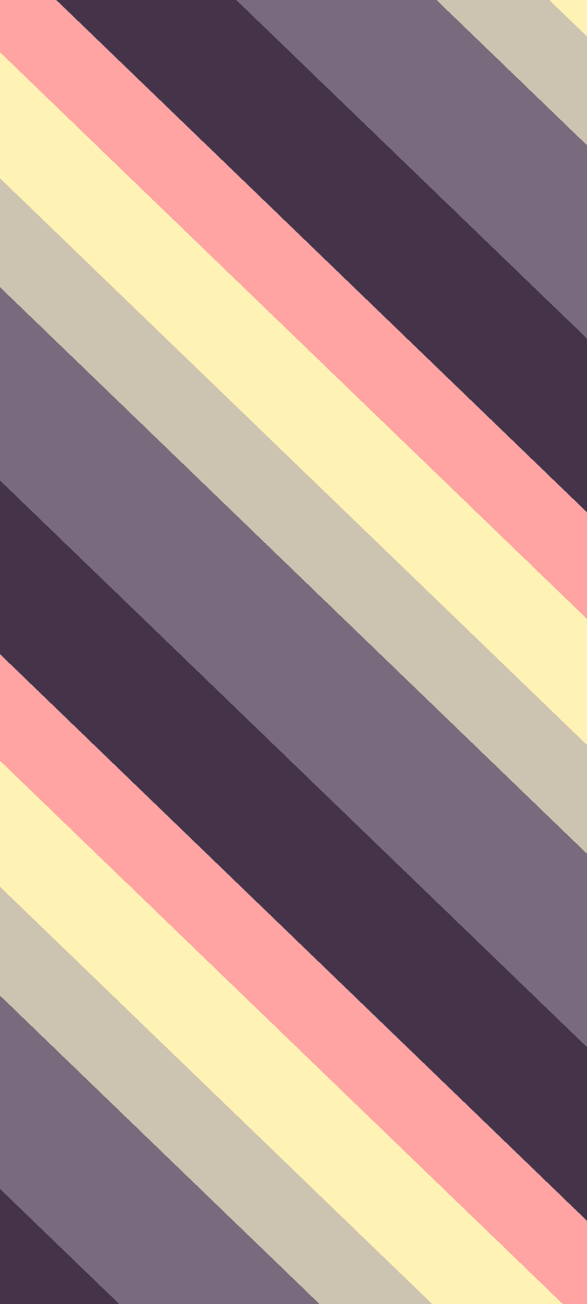 Diagonal parallel stripes in muted shades of purple, pink, cream, and grey form a repeating geometric pattern.
