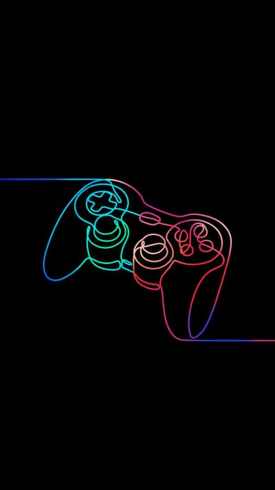 Gradient Controller Line Art Minimalist Wallpaper