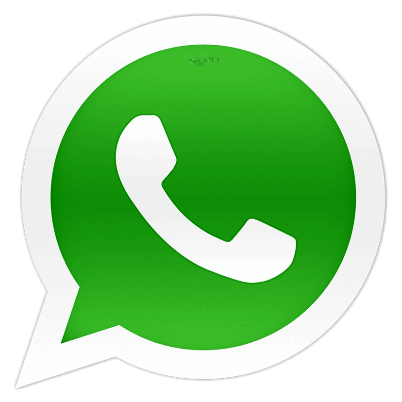Whatsapp messenger logo icon featuring a white telephone handset inside a green speech bubble on a clear background.