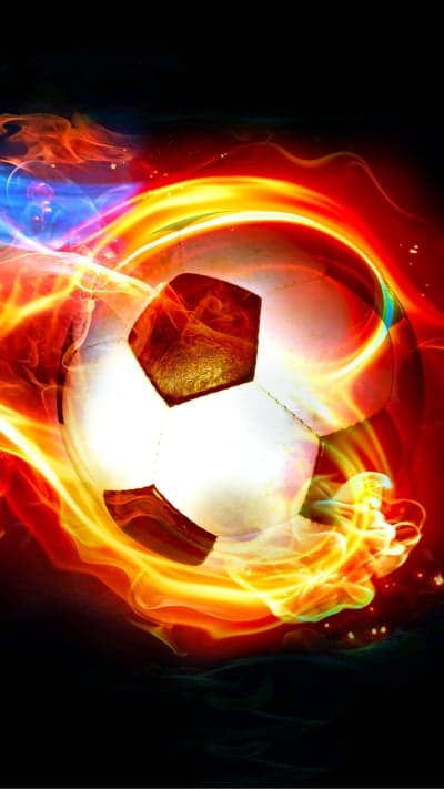 Intense Flaming Soccer Ball Mobile Wallpaper Backdrop