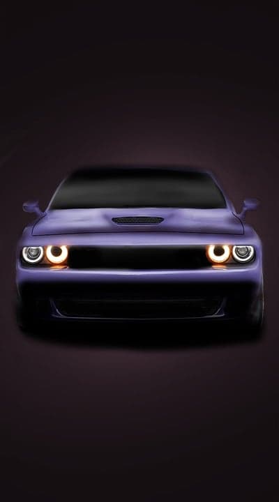 Aggressive Purple Dodge Challenger Vertical Phone Wallpaper