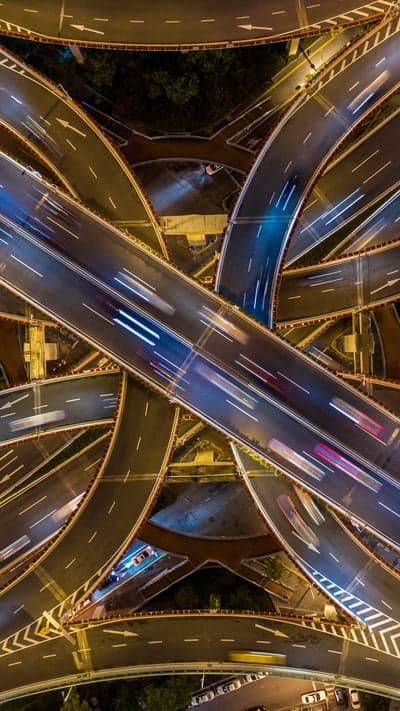 Abstract Overpass - Highway's Intertwined Trails