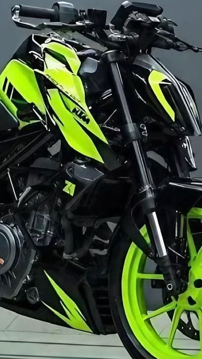 KTM Motorcycle Neon Green and Black Graphics
