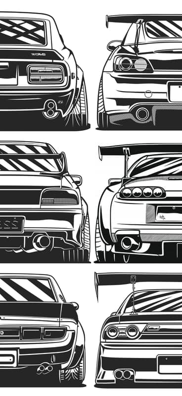 Iconic Japanese Sports Car Rear End Art