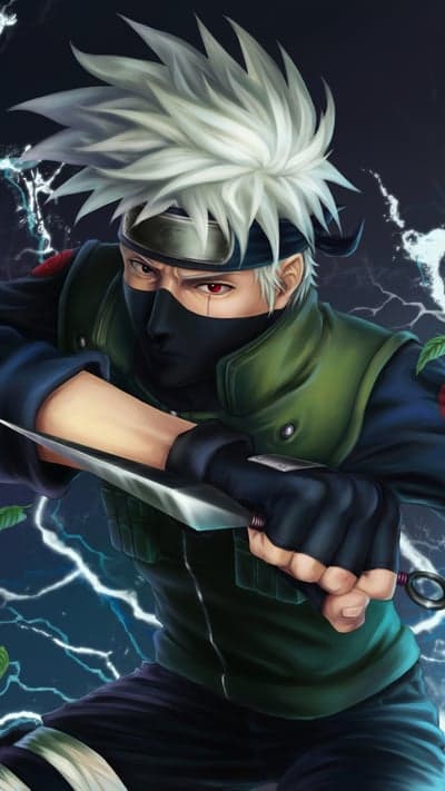 Kakashi Hatake - Sharingan Activated with Lightning Blade