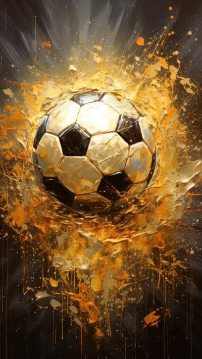 Explosive Soccer Ball Art: Gold Splash