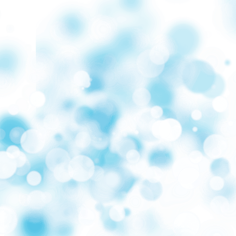 Blue bokeh light effect with triangular geometric patterns and soft glowing circles on a transparent background.