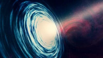 Electric Blue Black Hole Cosmic Nebula Phone Wallpaper