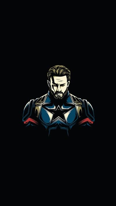 Captain America Minimalist Hero Portrait Phone Background