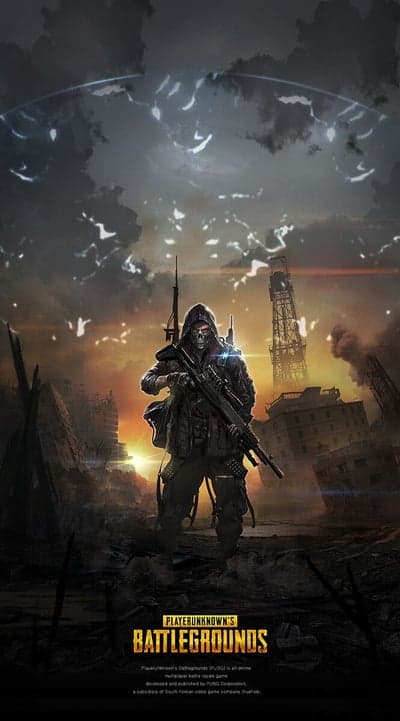PUBG Soldier in Post-Apocalyptic Landscape Wallpaper