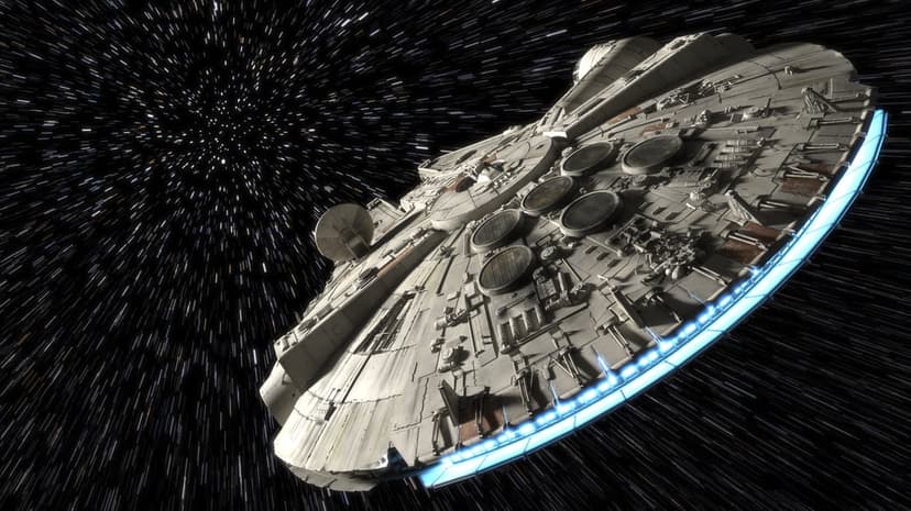 Star Wars galactic adventure background showing starships flying near a glowing orange nebula in deep space.