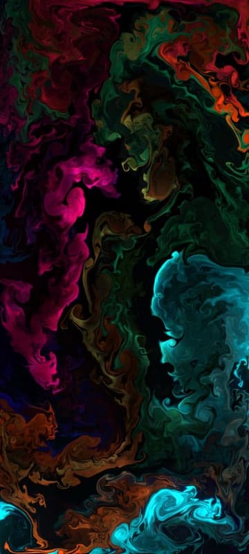 Vibrant Abstract Swirls of Color on Black Background