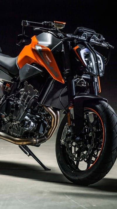 KTM Duke Orange and Black Naked Sportbike Mobile Wallpaper