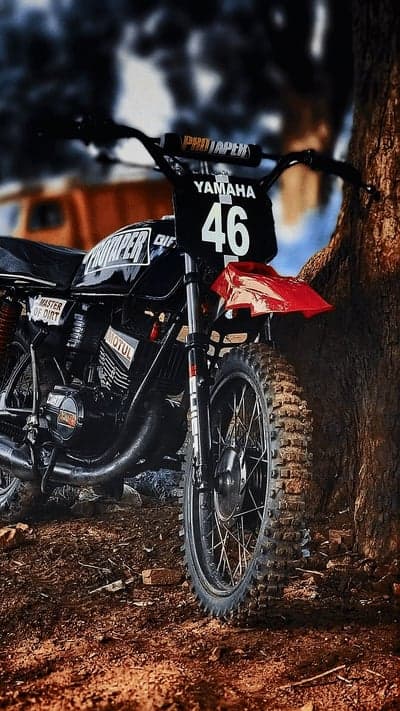 Black Yamaha Motocross Bike 46 Vertical Mobile Wallpaper
