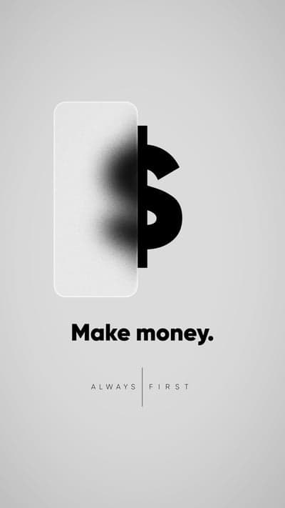 Make Money With Minimalist Dollar Sign and Phone Illustration