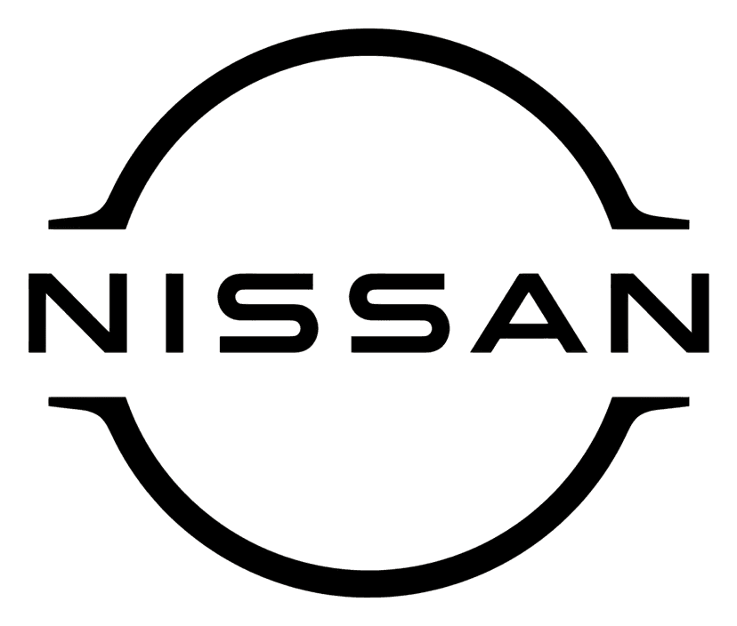 Nissan car emblem featuring a silver 3D metallic ring and horizontal bar on a transparent background.