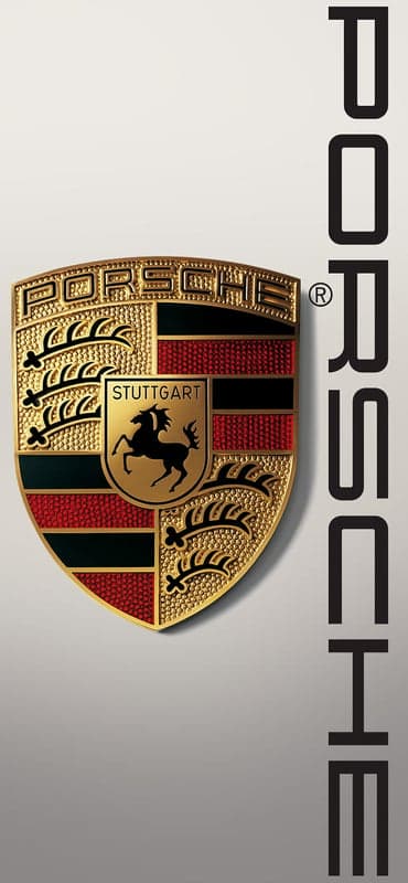 Porsche Crest with Vertical Lettering Phone Wallpaper