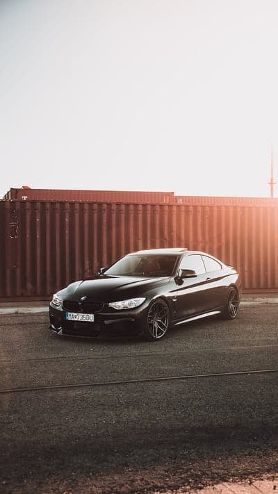 Black BMW 4 Series Coupe Golden Hour Mobile Wallpaper