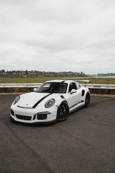 White Porsche 911 GT3 RS Stripe Mobile Phone Wallpaper