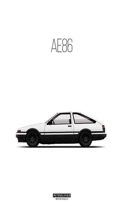 Iconic AE86 car poster with minimalist design