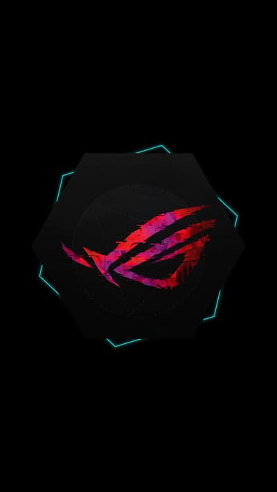 ROG Glitch Logo Dark Hexagon Wallpaper