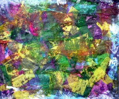 Vibrant Abstract Collage Art with Textured Layers