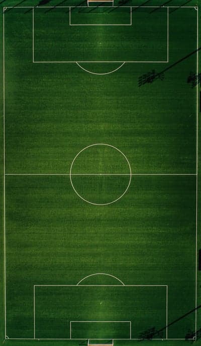 Aerial View of a Green Soccer Field with Markings