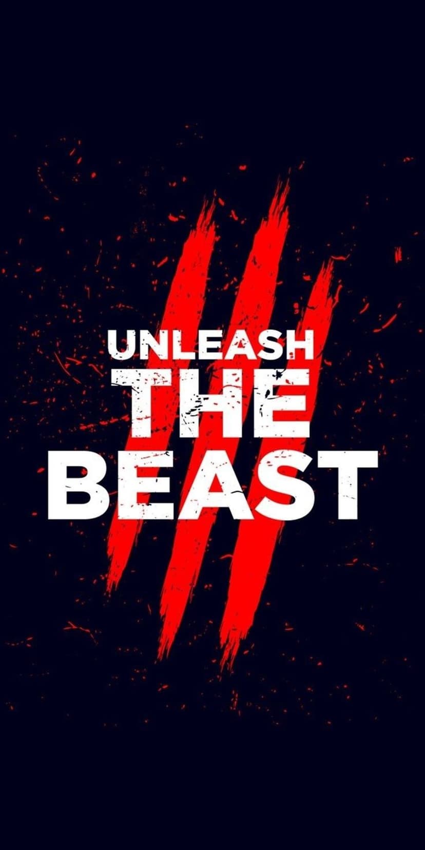 White text reading Unleash the Beast set against three vertical red claw marks and a dark textured background.