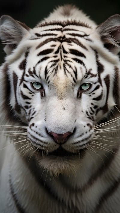 Majestic White Tiger Close-Up Portrait