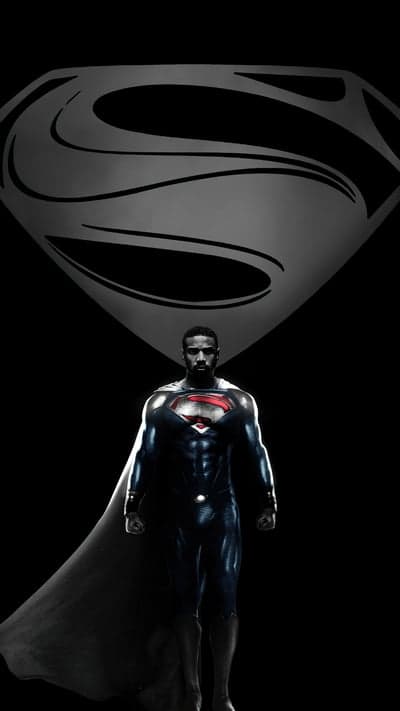 Michael B. Jordan as Superman with iconic 'S' shield