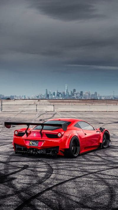 Aggressive Ferrari 458 Italia Custom Track Phone Wallpaper