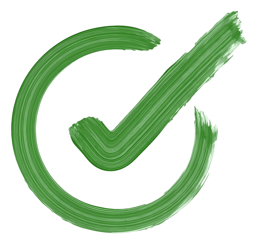 Green checkmark symbol with sharp edges and vibrant lime coloring on a transparent background for clear visibility.