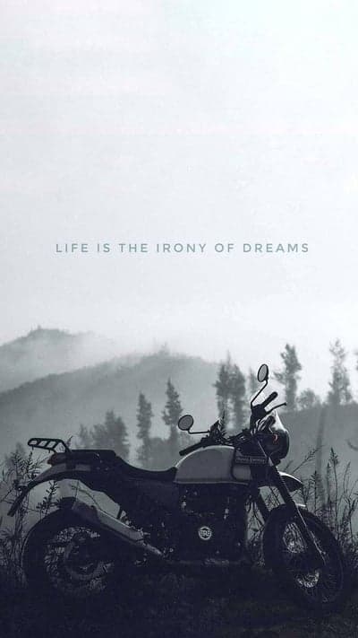 Foggy Mountain Biker Silhouette Quote Mobile Wallpaper