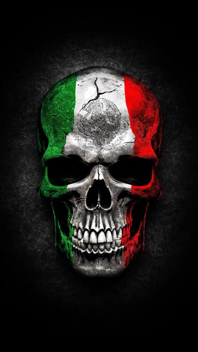 Mexican Flag Skull Wallpaper