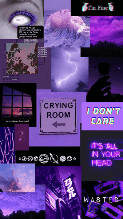 Purple Aesthetic Collage: Moody Vibes & Ethereal Imagery