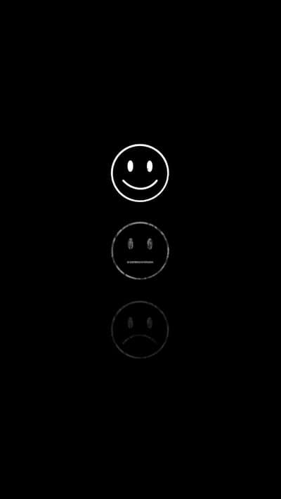 Dark Mode Minimalist Emoticon Cycle Phone Background