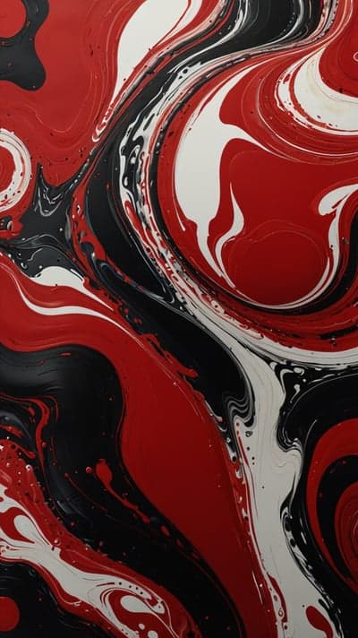 Red and Black Swirling Fluid Art Mobile Background