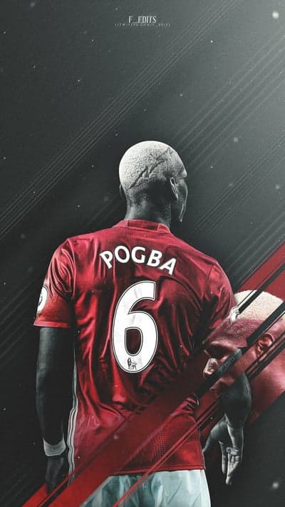 Paul Pogba Red Devil Jersey Number 6 Mobile Backdrop Art