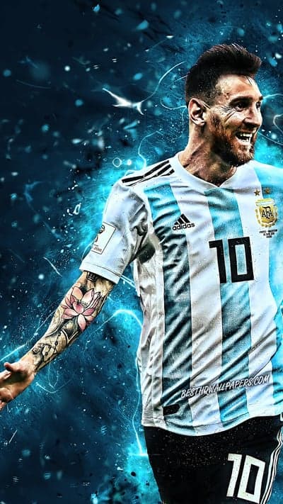 Lionel Messi Triumphant in Argentina Jersey
