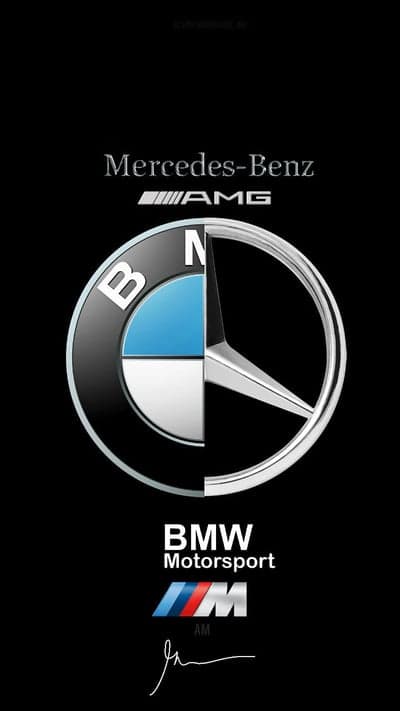 BMW and Mercedes-Benz AMG logos merged