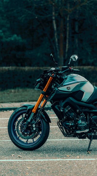 Yamaha Motorcycle Side View on Asphalt