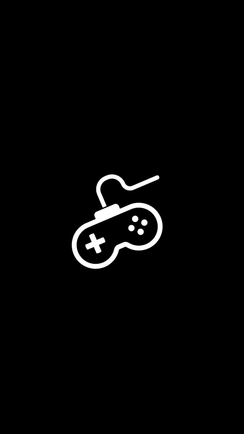 White game controller outline centered on a solid black background, showcasing d-pad and button details.